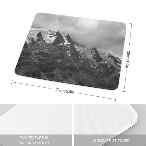 yanfind The Mouse Pad Landscape Peak Domain Slope Pictures Outdoors Austria Grey Snow Bw Glacier Pattern Design Stitched Edges Suitable for home office game