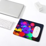 yanfind The Mouse Pad Blur Focus Dark Illuminated Lights Colorful String Round Bulbs Bokeh Christmas Decoration Pattern Design Stitched Edges Suitable for home office game