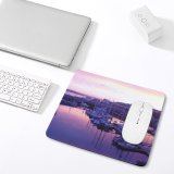 yanfind The Mouse Pad Marina Harbor Marina Boats Sunset Sky Sky Reflection Dock Boat Yachts Port Pattern Design Stitched Edges Suitable for home office game