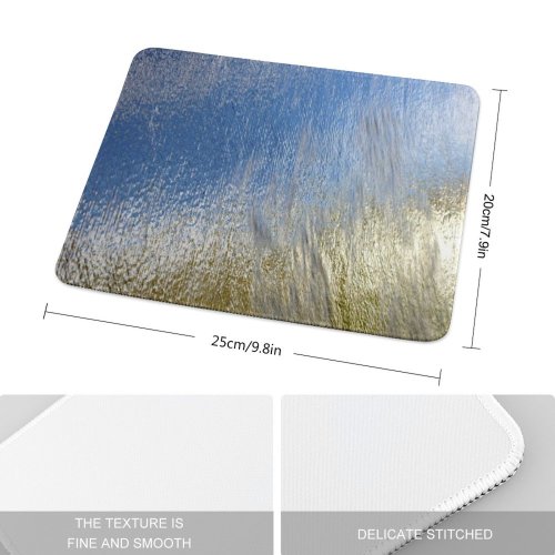 yanfind The Mouse Pad Wall Running Light Texture Grey Sky Grass Family Plant Wave Metal Pattern Design Stitched Edges Suitable for home office game