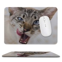 yanfind The Mouse Pad Blur Focus Whiskers Cat Depth Field Pet Tabby Fur Furry Funny Adorable Pattern Design Stitched Edges Suitable for home office game