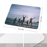 yanfind The Mouse Pad Fun Sea Leisure Beach Shore Seashore Silhouette Happiness Friends Free Ocean Friendship Pattern Design Stitched Edges Suitable for home office game