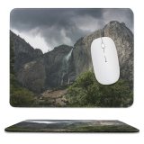 yanfind The Mouse Pad California Grass Wilderness Thunder Half Station Forest Dome Valley Clouds Highland Mountainous Pattern Design Stitched Edges Suitable for home office game