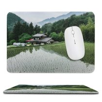 yanfind The Mouse Pad Ancient Old Rural Countryside Abies Plant Creative Farming Rice Pictures Grassland Pattern Design Stitched Edges Suitable for home office game