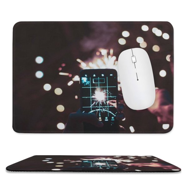 yanfind The Mouse Pad Blur Focus Dark Time Celebration Illuminated Lights Lapse Fireworks Evening Sparklers Selfie Pattern Design Stitched Edges Suitable for home office game