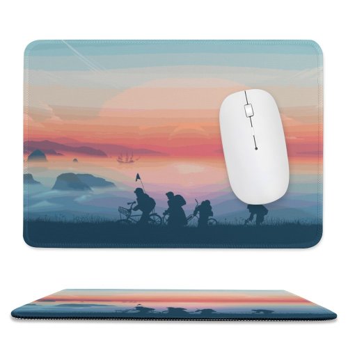 yanfind The Mouse Pad Coyle Lifestyle Goonies Morning Sunrise Silhouette Minimal Art Landscape Panorama Pattern Design Stitched Edges Suitable for home office game