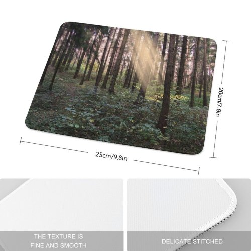 yanfind The Mouse Pad Coniferous Fir Tropical Lights Tree Tree Forest Park Northern Old Growth Spruce Pattern Design Stitched Edges Suitable for home office game