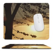 yanfind The Mouse Pad Tree Sky Branch Cloud Morning Atmospheric Natural Landscape Afterglow Leaf Sunset Pattern Design Stitched Edges Suitable for home office game