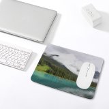 yanfind The Mouse Pad Boating Boats Fog Forest Clouds Wood Adventure Landscape Daylight Mountains Hike Travel Pattern Design Stitched Edges Suitable for home office game