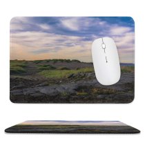 yanfind The Mouse Pad Scenery Field Sky Tower Summer Sunset Free Architecture Shore Travel Outdoors Pattern Design Stitched Edges Suitable for home office game