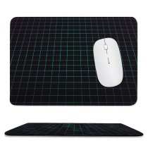 yanfind The Mouse Pad Abstract Dark Grid Neon Squares Pattern Design Stitched Edges Suitable for home office game