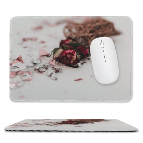 yanfind The Mouse Pad Valentines Herbs Minimal Decoration Blossom Pottery Vase Plant Planter Potted Free Pattern Design Stitched Edges Suitable for home office game