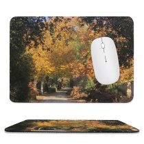 yanfind The Mouse Pad Landscape Road Plant Woodland Forest Trunk Grove Pictures Outdoors Stock Tree Pattern Design Stitched Edges Suitable for home office game