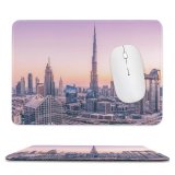 yanfind The Mouse Pad Burj Khalifa Dubai Skyscraper Cityscape Modern Architecture Hour Metropolitan Urban Pattern Design Stitched Edges Suitable for home office game