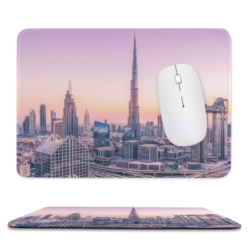 yanfind The Mouse Pad Burj Khalifa Dubai Skyscraper Cityscape Modern Architecture Hour Metropolitan Urban Pattern Design Stitched Edges Suitable for home office game