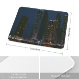 yanfind The Mouse Pad Boats Beautiful City Dark Illuminated Lights Downtown Cityscape Dubai Evening Pier Emirates Pattern Design Stitched Edges Suitable for home office game