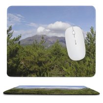yanfind The Mouse Pad Coniferous Sakurajima Tropical Kyushu Wilderness Tree Station Volcano Active Highland Mountainous Sky Pattern Design Stitched Edges Suitable for home office game