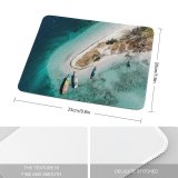 yanfind The Mouse Pad Boats Above Shore From Island Seashore Eye Bird's Watercrafts Aerial Shot Pattern Design Stitched Edges Suitable for home office game