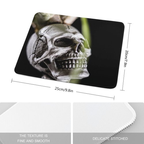 yanfind The Mouse Pad Skeleton Skull Plant Free Bee Yoga Air Insect Stock Lotus Halloween Pattern Design Stitched Edges Suitable for home office game