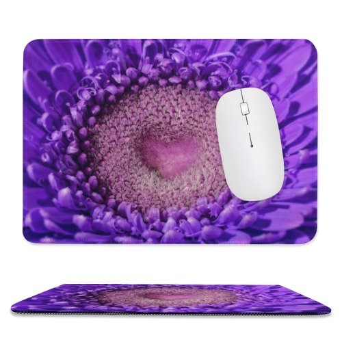 yanfind The Mouse Pad Comfreak Flowers Violet Closeup Macro Daisy Flower Heart Blossom Beautiful Pattern Design Stitched Edges Suitable for home office game