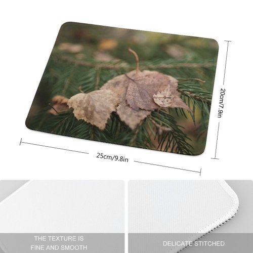yanfind The Mouse Pad Abies Tree Pine Plant Fir Larch Leaf Free Spruce Yew Forest Pattern Design Stitched Edges Suitable for home office game