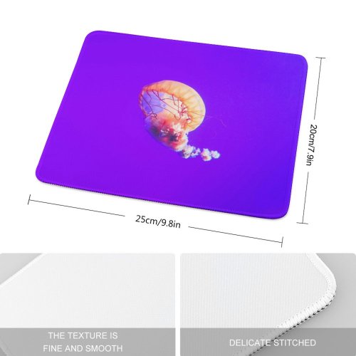 yanfind The Mouse Pad Pathum Danthanarayana Jellyfish Purple Sea Life Underwater Aquarium Pattern Design Stitched Edges Suitable for home office game