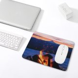 yanfind The Mouse Pad Backlit Sunset Adventure Landscape Evening Travel Light Beach Sun Outdoors Scenic Flame Pattern Design Stitched Edges Suitable for home office game