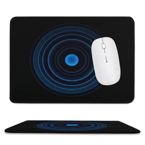 yanfind The Mouse Pad Abstract Dark Circles Illusion Spiral Rings Pattern Design Stitched Edges Suitable for home office game