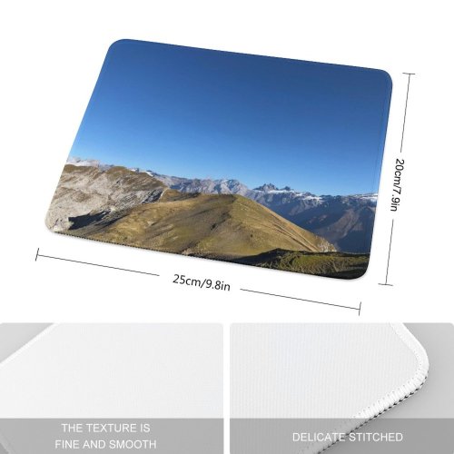 yanfind The Mouse Pad Scenery Ridge Range Trail Sky Slope Summit Mountain Summer Scenic Free Pattern Design Stitched Edges Suitable for home office game