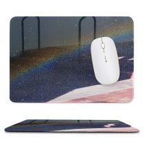 yanfind The Mouse Pad Walkway Creative Fountain With Spectrum Rainbow Pavement Pictures Abstract Light Free Pattern Design Stitched Edges Suitable for home office game
