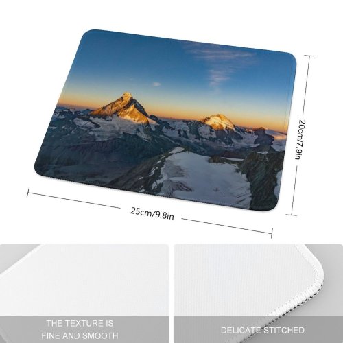 yanfind The Mouse Pad Matterhorn Dent D'Hérens Mountains Sunrise Morning Snow Covered Mountain Range Switzerland Pattern Design Stitched Edges Suitable for home office game