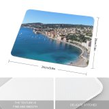 yanfind The Mouse Pad Boats City Sand Sea Seashore Buildings Beach Scenery Ocean Florida Miami Coastline Pattern Design Stitched Edges Suitable for home office game