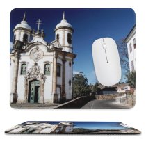 yanfind The Mouse Pad Cathedral Church Ancient Place Alejadinho Preto Brazil Gerais Minas Town Architecture Medieval Pattern Design Stitched Edges Suitable for home office game