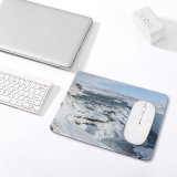 yanfind The Mouse Pad Landscape River Creative Iceland Gullfoss Pictures Outdoors Grey Snow Waterfall Glacier Pattern Design Stitched Edges Suitable for home office game