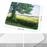 yanfind The Mouse Pad Tree Road Field Natural Landscape Sky Vegetation Grass Grassland Pattern Design Stitched Edges Suitable for home office game