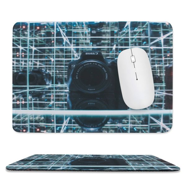 yanfind The Mouse Pad Blur Infinity Matrix Design Lens Grid Technology Electronics Light Picture Shapes Reflections Pattern Design Stitched Edges Suitable for home office game