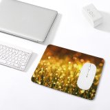 yanfind The Mouse Pad Blur Grass Hayfield Field Glitter Light Luminescence Morning Garden Raindrops Dawn Bokeh Pattern Design Stitched Edges Suitable for home office game