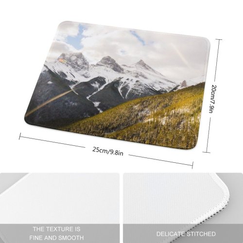 yanfind The Mouse Pad Scenery Birds Range Tree Slope Mountain Snow Plant Ice PNG Outdoors Pattern Design Stitched Edges Suitable for home office game