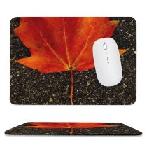 yanfind The Mouse Pad Falls Maple Autumn Sad Sadness Woody Leaves Maple Plant Fall Plane Street Pattern Design Stitched Edges Suitable for home office game