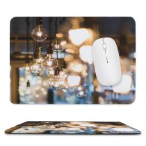 yanfind The Mouse Pad Blur Gold Urban Stock City Light Illuminated Lamp Bulb Lights Nightlife Reflection Pattern Design Stitched Edges Suitable for home office game