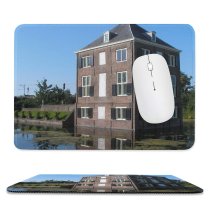 yanfind The Mouse Pad Building Old Reflection Sky Facade Island Classic Midevel Castle Architecture Canal Waterway Pattern Design Stitched Edges Suitable for home office game