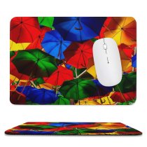 yanfind The Mouse Pad Otto Berkeley Umbrellas Colorful Multicolor Artistique Overhead Vibrant Pattern Design Stitched Edges Suitable for home office game