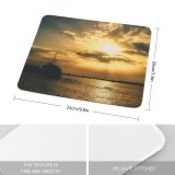 yanfind The Mouse Pad Backlit Golden Afterglow Scenery Clouds Sunset Beach Ripples Peaceful Sunrise Boat Tranquil Pattern Design Stitched Edges Suitable for home office game