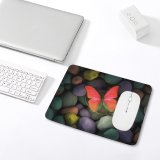 yanfind The Mouse Pad Butterfly Stones Colorful Focus Pebbles Pattern Design Stitched Edges Suitable for home office game