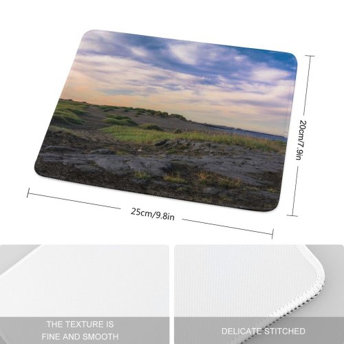 yanfind The Mouse Pad Scenery Field Sky Tower Summer Sunset Free Architecture Shore Travel Outdoors Pattern Design Stitched Edges Suitable for home office game