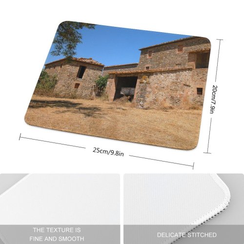 yanfind The Mouse Pad Building Old Tuscany Home Area Anchient Rural Maremma Landscape Sky Village Estate Pattern Design Stitched Edges Suitable for home office game