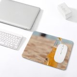 yanfind The Mouse Pad Blur Golden Sand Liquor Travel Beer Beach Alcohol Glass Lime Outdoors Seashore Pattern Design Stitched Edges Suitable for home office game