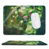 yanfind The Mouse Pad Plant Blurred Specie Daylight Harmony Deer Tree Alone Biology Spot Walk Wild Pattern Design Stitched Edges Suitable for home office game