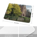 yanfind The Mouse Pad Bridge Waterway Bank Canal River Windows Tower Architecture Building Sky Watercourse Tree Pattern Design Stitched Edges Suitable for home office game