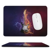 yanfind The Mouse Pad Comfreak Electric Guitar Instrument Dark Fire Purple Violet Pattern Design Stitched Edges Suitable for home office game